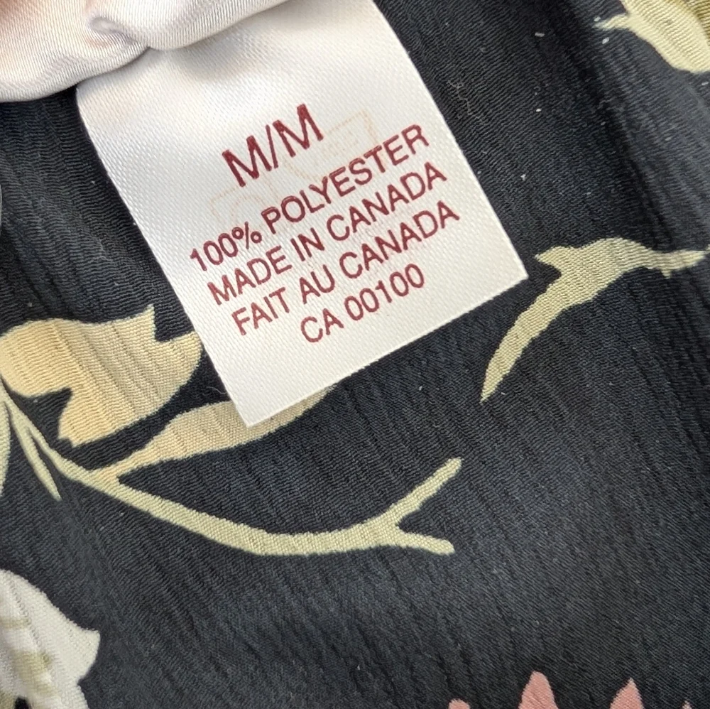 Vintage Carroll Reed Made In Canada Floral Fairy Festival Black Midi Skirt Sz M - Picture 5 of 8